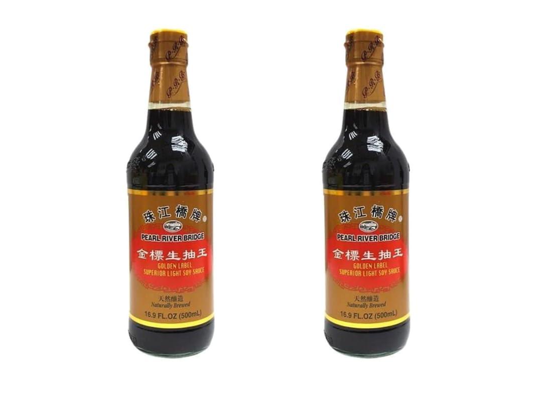 Pearl River Bridge Golden Label Superior Light Soy Sauce, 16.9 Ounces, 2 Bottles - Mighty Depot