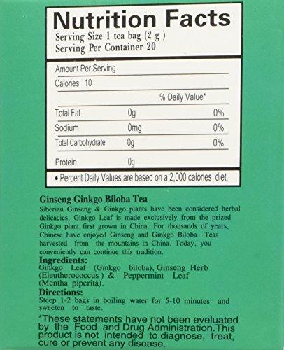 Royal King Ginseng Ginkgo Biloba Tea (20 Bags) - Mighty Depot
