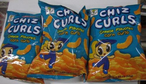 Chiz Curls Cheese Flavored Corn Curls Pack of 3 1.94 Oz Per Pack - Mighty Depot