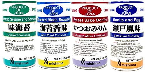 Mishima Rice Seasoning Furikake Variety Pack | 4 Flavors | Product of Japan - Mighty Depot