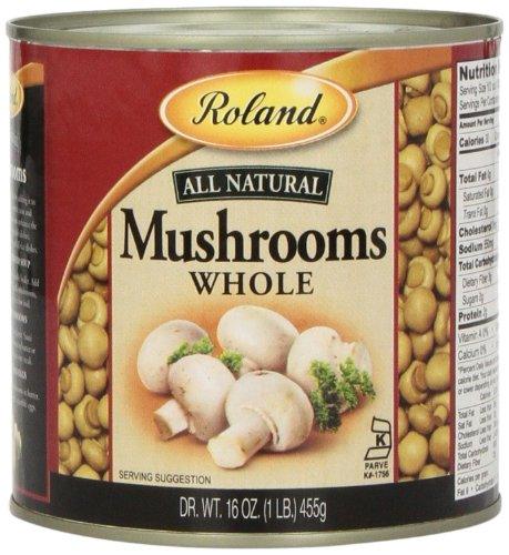 Roland Foods Whole Medium Button Mushrooms, Specialty Imported Food, 1-Pound Can - Mighty Depot