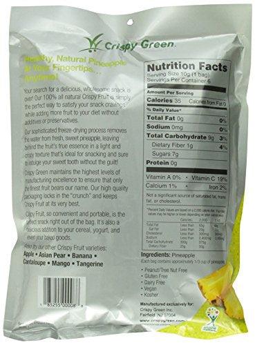Crispy Green Fruit Snacks, Crispy Pineapples, 2.2 Ounce Pouch - Mighty Depot