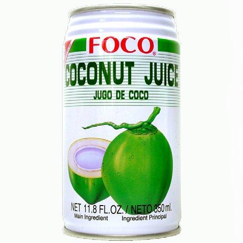Six pack of Foco Coconut Juice Drink 11.8 Oz - 350 ml Cans - Mighty Depot