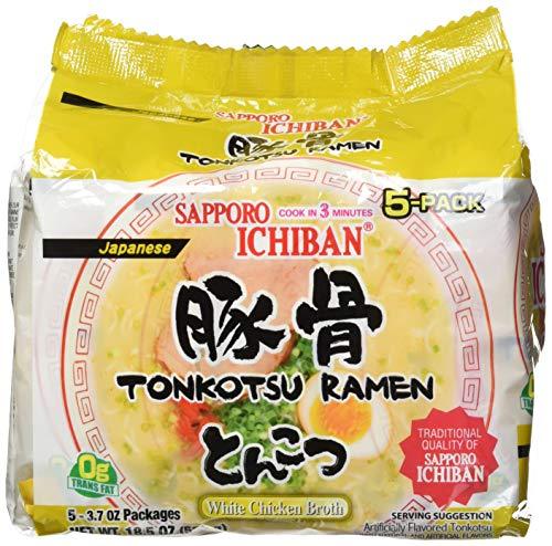 SAPPORO ICHIBAN Instant Ramen (TONKOTSU) (5 Count of 3.7 Ounce Packs), 18.5 Ounce - Mighty Depot