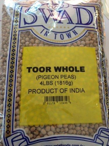 Swad Toor (Pigeon Peas) Whole 4lb - Mighty Depot