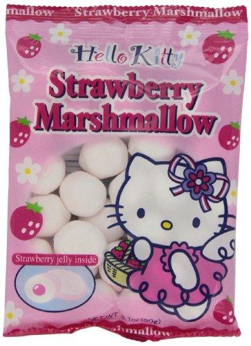 Eiwa Marshmallow Hello Kitty Strawberry, 3.1-Ounce Bags (Pack of 10) - Mighty Depot