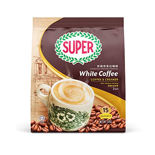 Super 2-In-1, Charcoal Roasted, White Coffee, 15-count sachet/packets - Mighty Depot