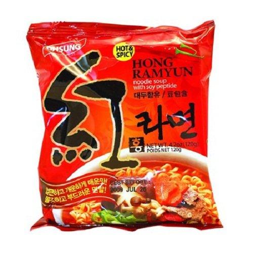 Ohsung Hong Ramyun/ramen Hot & Spicy Noodle Soup with Soy Peptide 4.2 Oz: 10 Pack - Mighty Depot