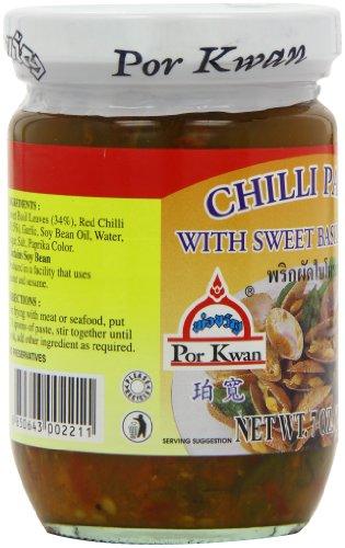 Por Kwan - Chilli Paste with Sweet Basil Leaves (Net Wt 7 Oz) - Mighty Depot