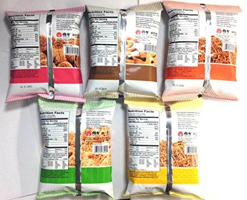 Wei Lih GGE Wheat Crackers Value Package (BBQ Cubes, Soy Sauce Ramen, Original Ramen, Seaweed Flavor, Mexican Spicy) - Mighty Depot