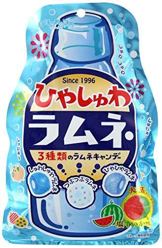 Senjaku - Hiyasyuwa Ramune Soda Candy - 2.6 Oz (4 Flavors) - Japanese Sour Fizzy Candy - Mighty Depot