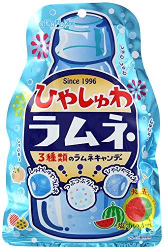 Senjaku - Hiyasyuwa Ramune Soda Candy - 2.6 Oz (4 Flavors) - Japanese Sour Fizzy Candy - Mighty Depot