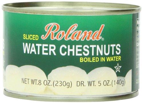 Roland Foods Sliced Water Chestnuts, Peeled and Boiled in Water, Specialty Imported Food, 8-Ounce Can - Mighty Depot