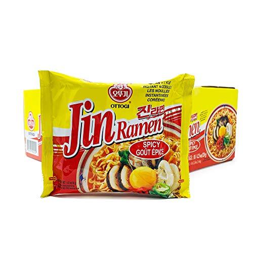 Ottogi Jin Ramen, Spicy Flavor - Korean Instant Ramen Noodle (Pack of 18) (오뚜기 진라면 매운맛) - Mighty Depot