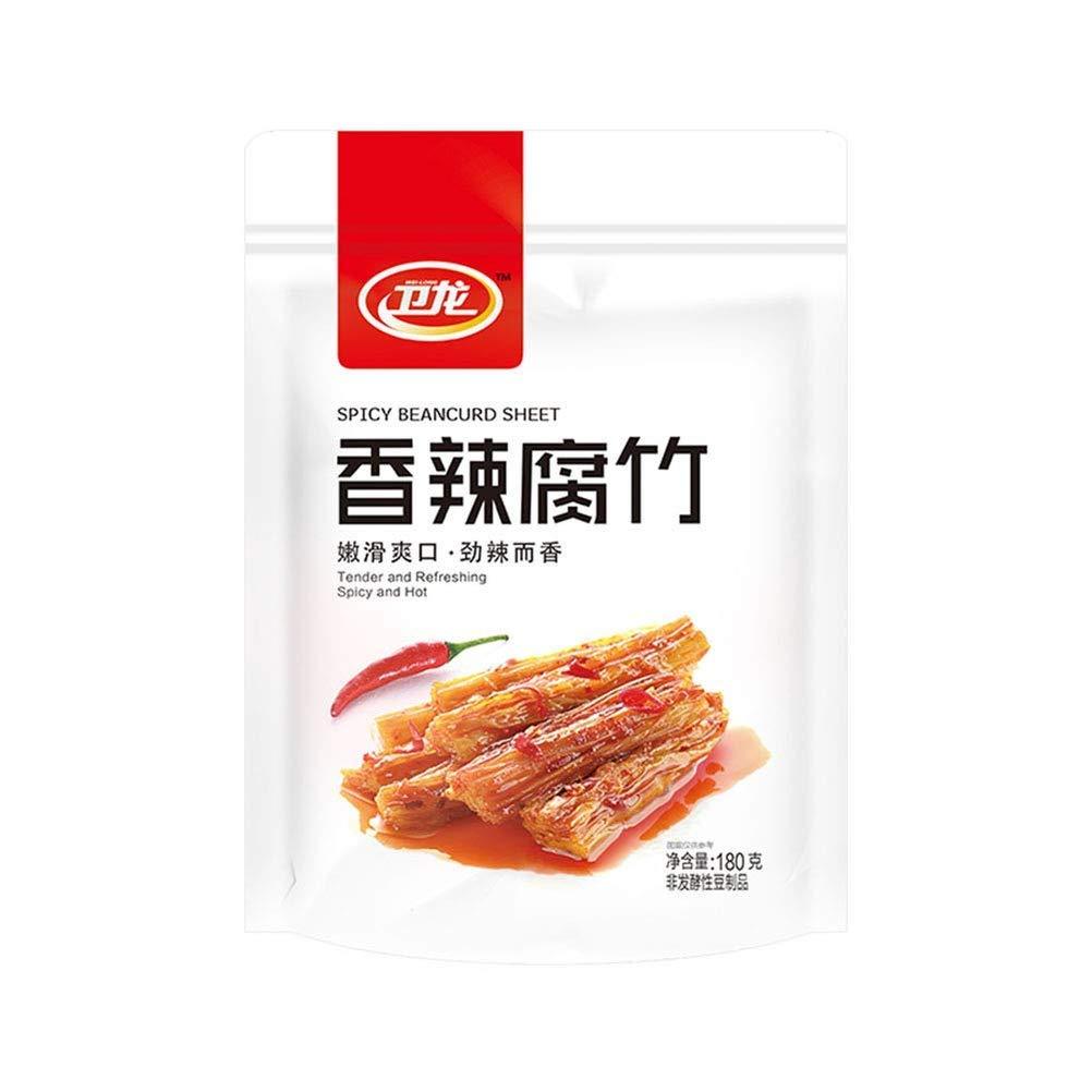 Lonodee Weilong Spicy Xiangla Latiao 180g Spicy Fuzhu Casual Snacks Roast Vegetarian Snacks 卫龙香辣腐竹180g 麻辣腐竹休闲零食卤味素食小吃180g 中国零食休闲特产小吃 豆制品 辣条 - Mighty Depot