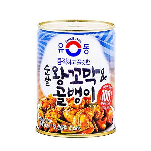 YooDong Korean Canned Bai Top Shell/ Cockle 유동 골뱅이/왕꼬막 9.87oz, 1 Can (왕꼬막&골뱅이 Combo) - Mighty Depot