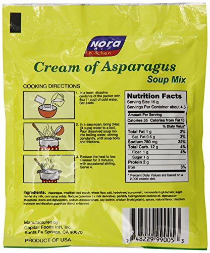 Nora Cream of Asparagus Soup Mix, 2.45-Ounce (Pack of 6) - Mighty Depot