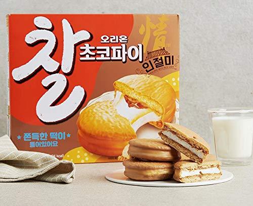 Orion Chal Choco Pie with Injeolmi(Korean Rice Cake) 초코파이 인절미 - 1 box x 12 Rice Cakes - Mighty Depot