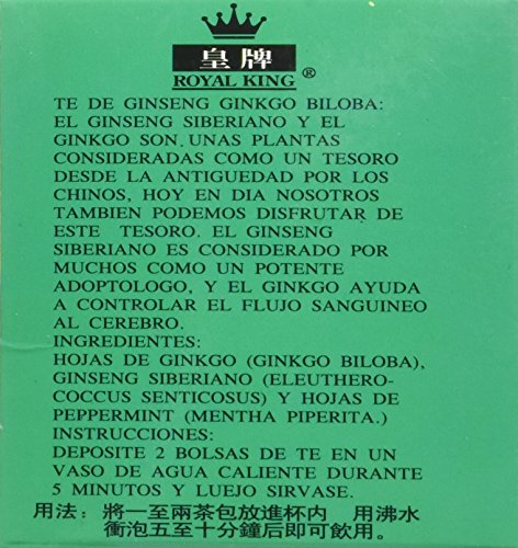 Royal King Ginseng Ginkgo Biloba Tea (20 Bags) - Mighty Depot