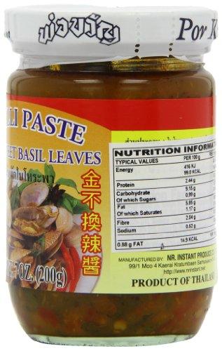 Por Kwan - Chilli Paste with Sweet Basil Leaves (Net Wt 7 Oz) - Mighty Depot