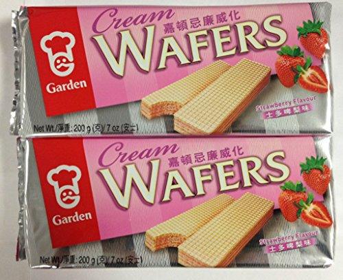 Garden Cream Wafers Strawberry Flavor - 7 Oz (Pack of 2) - Mighty Depot
