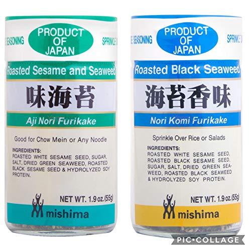 MISHIMA Rice Seasoning: 3PC x Nori Komi Furikake + 3PC x Aji Nori Furikake (1.9OZ. x 6PC) - Product of Japan - Fast Shipping - Mighty Depot