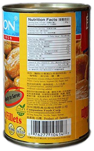 Companion - Curry Vegetarian Chicken Fillets, 10 oz. Can (Pack of 6) - Mighty Depot