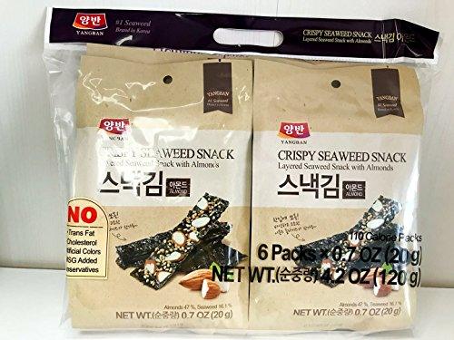 YANGBAN LAYERED CRISPY SEAWEED SNACK WITH ALMONDS - Mighty Depot