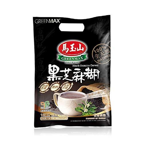 GREENMAX Black Sesame Cereal 30g×12pcs 馬玉山黑芝麻糊30g×12pcs - Mighty Depot