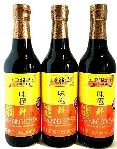 Lee Kum Kee Seasoning Soy Sauce 16.9 oz (Pack of 3) - Mighty Depot