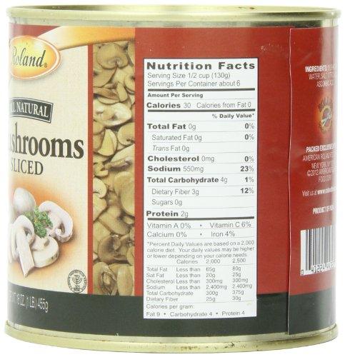 Roland Foods Canned Sliced Button Mushrooms, Specialty Imported Food, 16-Ounce Can - Mighty Depot