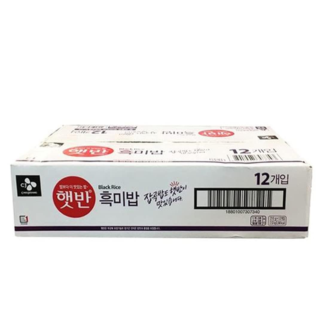 CJ Cooked Rice with Black Rice Hetbahn, 7.4-oz (12 Count), Instant & Microwaveable - Mighty Depot