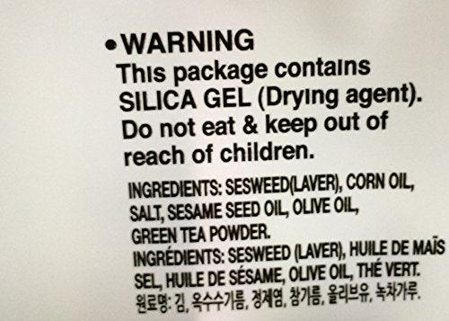 Seasoned Seaweed (Laver) - Pack of 16 (Green Tea) - Mighty Depot