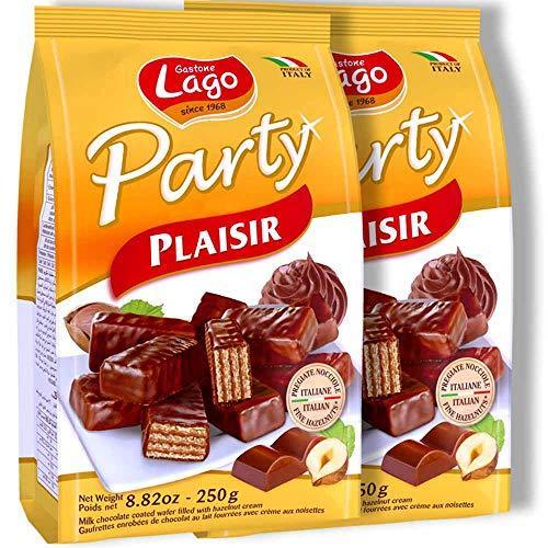 Gastone Lago Party Wafers Orange Cream Filling 8.82 oz, 250g (Pack of 2) (Orange, 2-Pack) - Mighty Depot