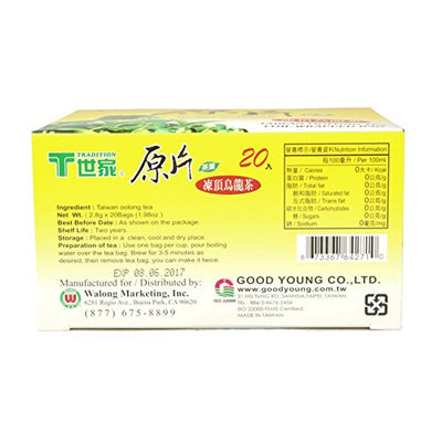 Tradition Taiwan Oolong Tea 1.97 Ounce Box 20 Bags