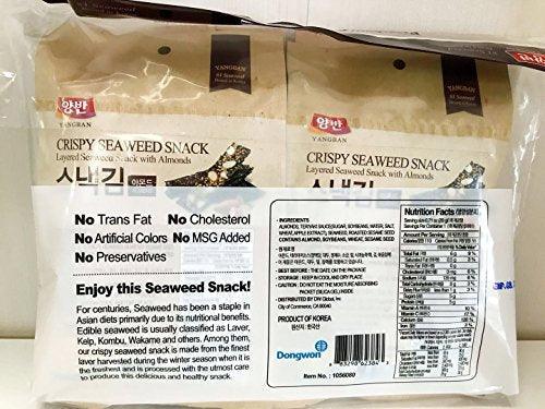 YANGBAN LAYERED CRISPY SEAWEED SNACK WITH ALMONDS - Mighty Depot