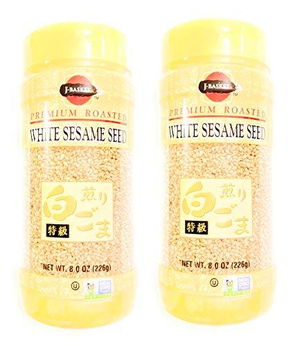 J-Basket Premium Roasted White Sesame Seed 8 Oz (Pack of 2) - Mighty Depot