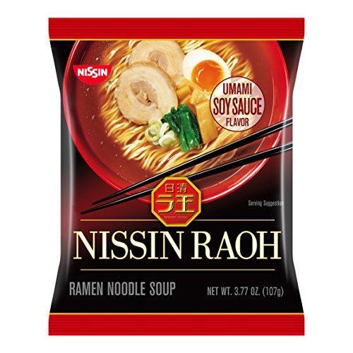 Nissin RAOH Ramen Noodle Soup, Umami Soy Sauce, 107 Gram (Pack of 10) - Mighty Depot