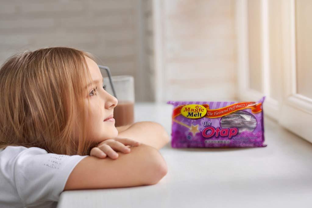 MAGIC MELT Puff Cookie Special Ube OTAP - Best from the Philippines – Purple Yam Oval shaped puff pastry, flaky brittle and garnished with sugar - Mighty Depot