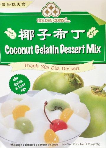 Coconut Galatin Dessert Mix by Golden Coins - 2 x 4.34 oz / 122 g - Mighty Depot