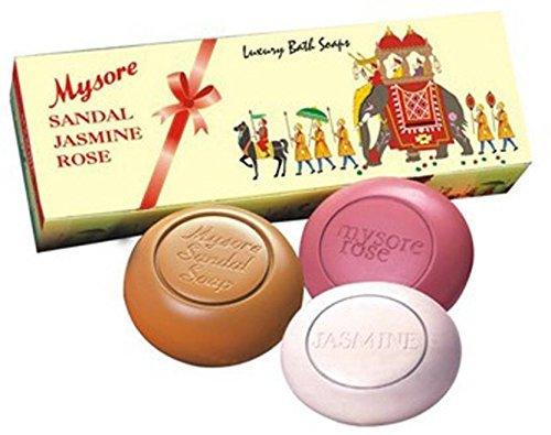 MYSORE SANDAL SOAP 3 In 1(Sandal, Rose & Jasmine Fragrance) Gift Pack (450 G) - Mighty Depot