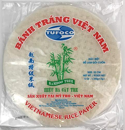 Bamboo Tree Spring Roll Rice Paper Wrappers, 22cm (3 Packs) - Mighty Depot