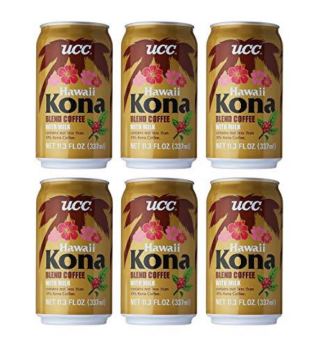 UCC Canned Coffee Blend with Milk Drink 6 Pack (Hawaii Kona Blend Coffee with Milk) - Mighty Depot