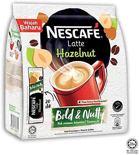 Malaysia Best Brand Nestle NESCAFE Premix Latte Hazelnut / Smooth Creamy Aromatic Nutty Flavor (20 sticks x 24g) - Mighty Depot