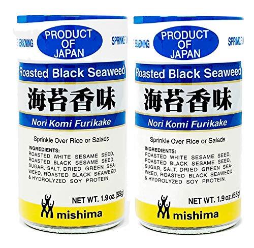 Mishima Japanese Nori Komi Furikake | Prepared Seaweed and Sesame Seasoning | 1.9 Oz | Pack of 2 - Mighty Depot