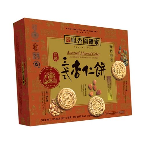 Choi Heong Yuen Bakery Assorted Almond Cakes 450g Box - Mighty Depot