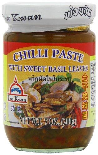 Por Kwan - Chilli Paste with Sweet Basil Leaves (Net Wt 7 Oz) - Mighty Depot