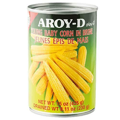Aroy-D Young Baby Corn in Brine 15 Oz / Pack of 6 - Mighty Depot