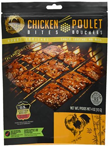 Golden Nest Chicken Jerky Bites, Gluten Free, Healthy Homemade Style BBQ Meat From Gourmet USA Chicken, Award Winning Premium Jerky, 4 Ounces (Honey Teriyaki) - Mighty Depot