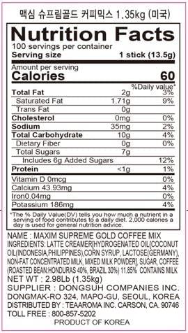 MAXIM SUPREME GOLD COFFEE - 100pks - Mighty Depot